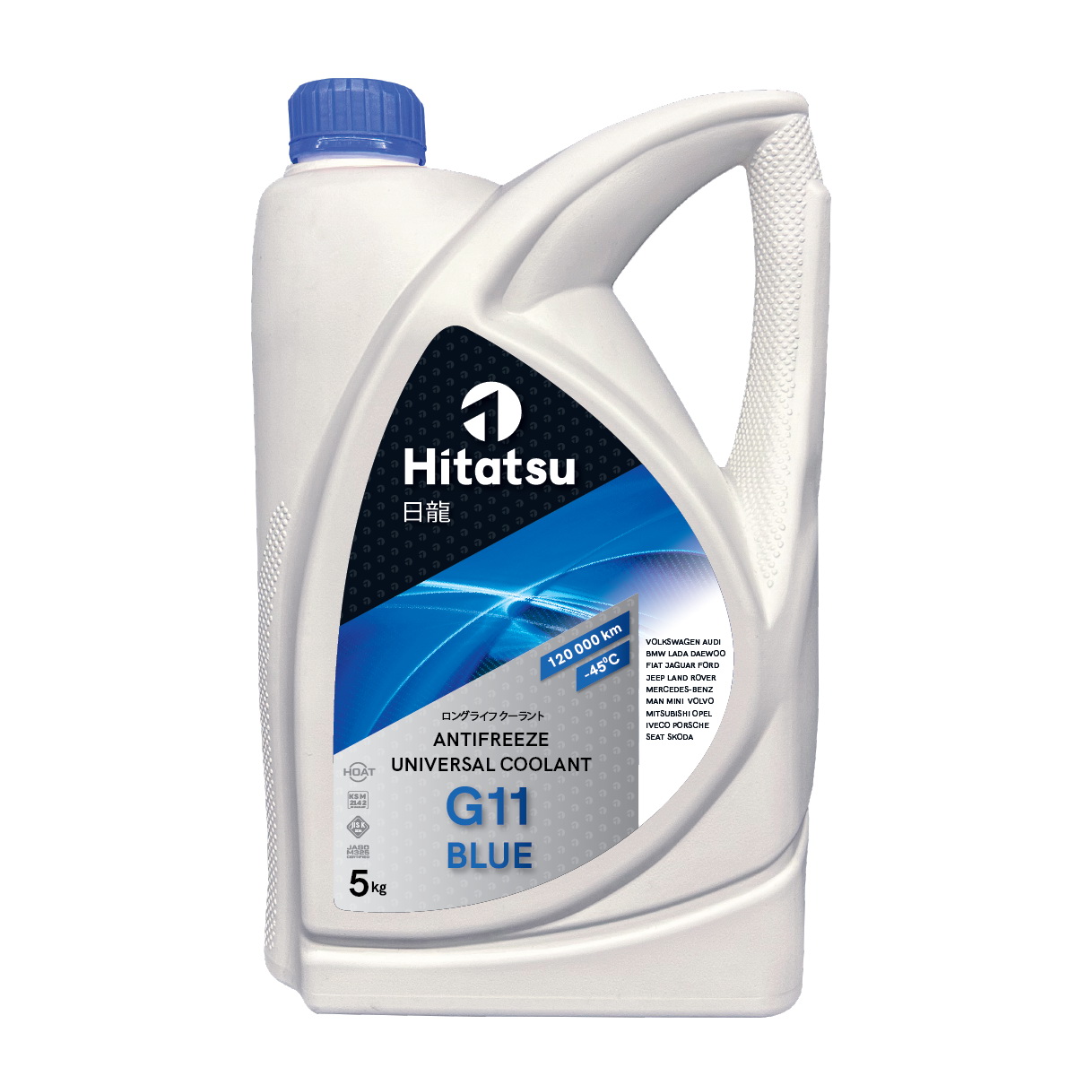 HITATSU АНТИФРИЗ СИНИЙ Universal Coolant G11 BLUE 5кг готовый, (от -45 до +130  150.000км) HOAT