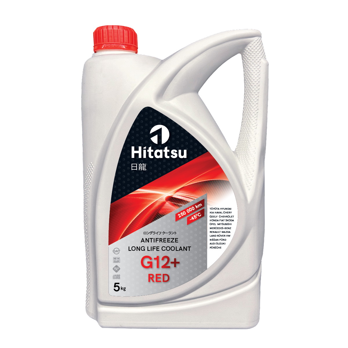 HITATSU АНТИФРИЗ КРАСНЫЙ Long Life Coolant G12+ RED 5кг готовый, (от -45 до +130  250.000км) OAT